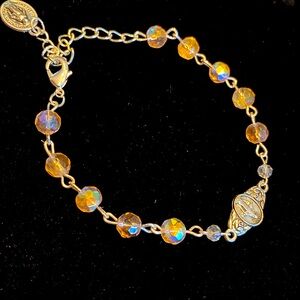 NWT Miraculous Rosary Bracelet with Pink Fire Polished Beads by Creed Jewelry